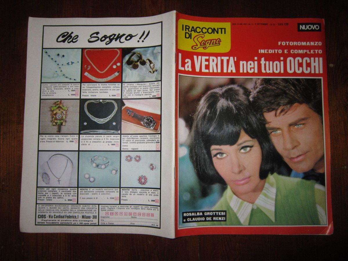 I RACCONTI DI SOGNO magazine side cover Issue 23 9 September 1967