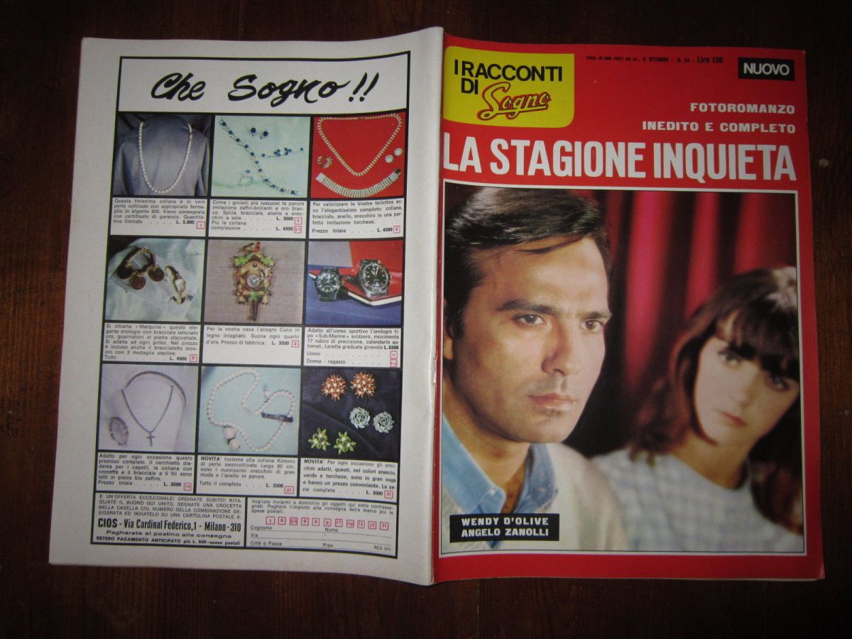 I RACCONTI DI SOGNO magazine side cover Issue 24 9 October 1967