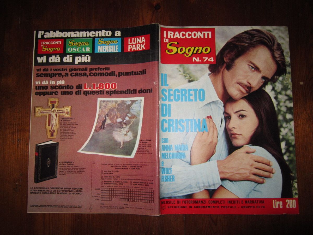 I RACCONTI DI SOGNO magazine side cover Issue 74   1971