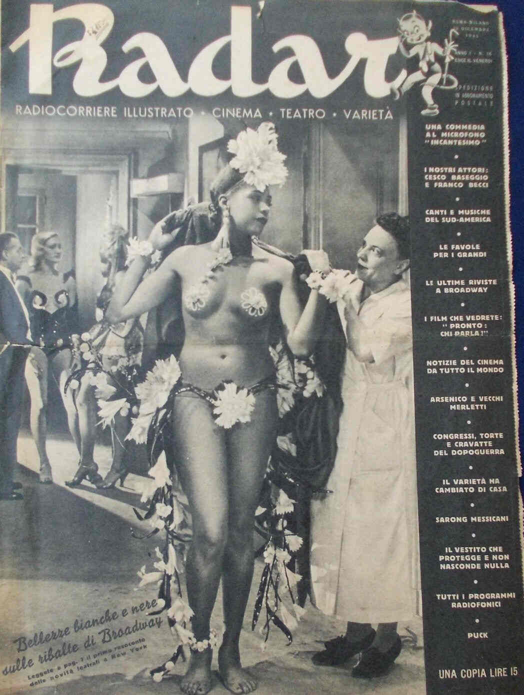 RADAR (It) magazine side cover Issue 16 28 December 1945