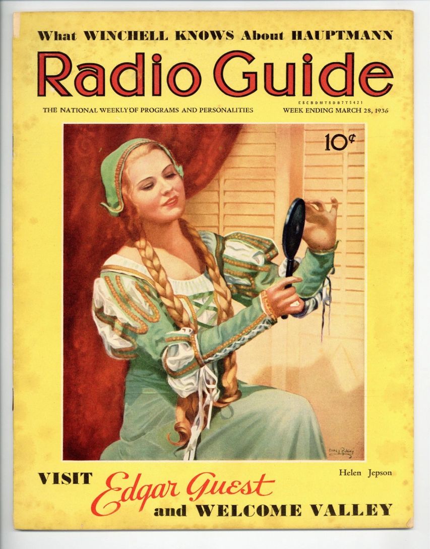 RADIO GUIDE magazine side cover 28 March 1936
