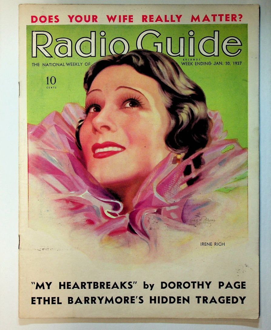RADIO GUIDE magazine side cover 30 January 1937