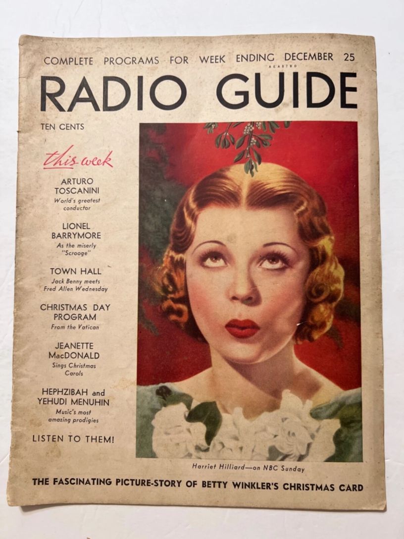 RADIO GUIDE magazine side cover 25 December 1937