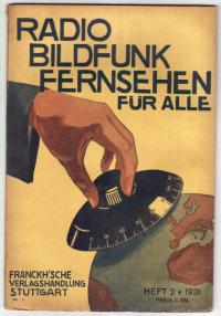 RADIO-BILDFUNK-FERNSEHEN FUR ALLE magazine side cover Issue 2  1931