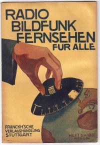 RADIO-BILDFUNK-FERNSEHEN FUR ALLE magazine side cover Issue 5  1931