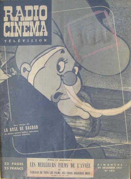 RADIO CINEMA TELEVISION/TELERAMA magazine side cover Issue 102 30 December 1951