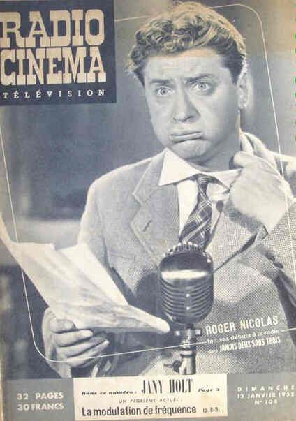 RADIO CINEMA TELEVISION/TELERAMA magazine side cover Issue 104 13 January 1952