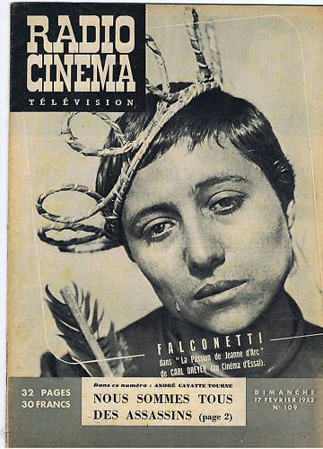 RADIO CINEMA TELEVISION/TELERAMA magazine side cover Issue 109 17 February 1952