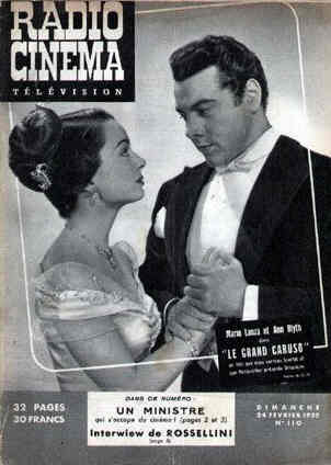 RADIO CINEMA TELEVISION/TELERAMA magazine side cover Issue 110 24 February 1952