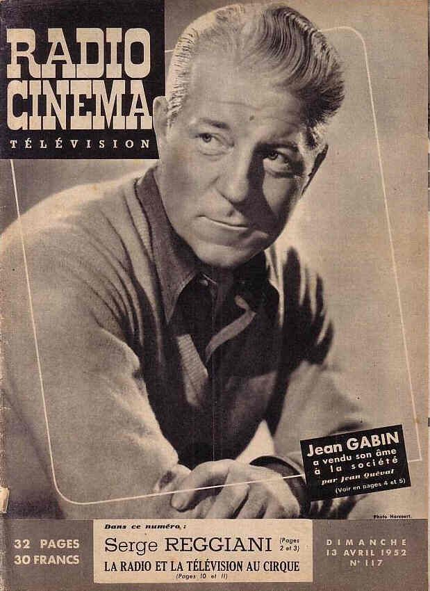 RADIO CINEMA TELEVISION/TELERAMA magazine side cover Issue 117 13 April 1952