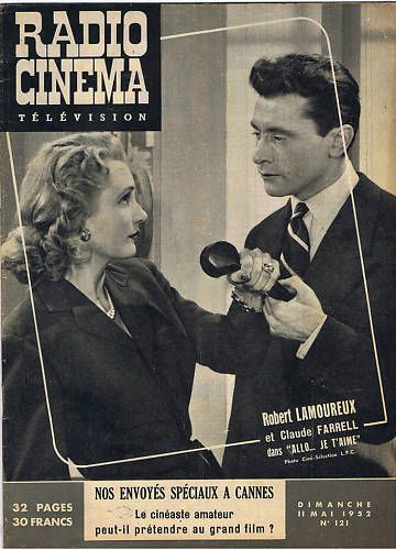 RADIO CINEMA TELEVISION/TELERAMA magazine side cover Issue 121 11 May 1952