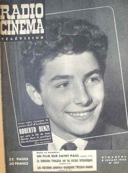 RADIO CINEMA TELEVISION/TELERAMA magazine side cover Issue 129 6 July 1952