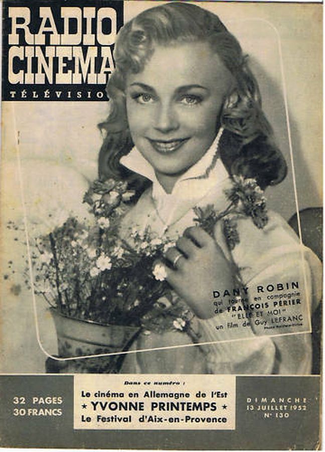 RADIO CINEMA TELEVISION/TELERAMA magazine side cover Issue 130 13 July 1952