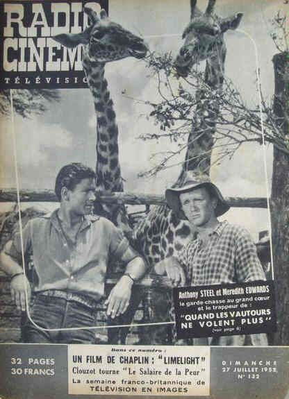 RADIO CINEMA TELEVISION/TELERAMA magazine side cover Issue 132 27 July 1952