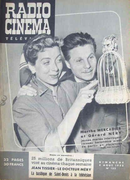 RADIO CINEMA TELEVISION/TELERAMA magazine side cover Issue 133 3 August 1952