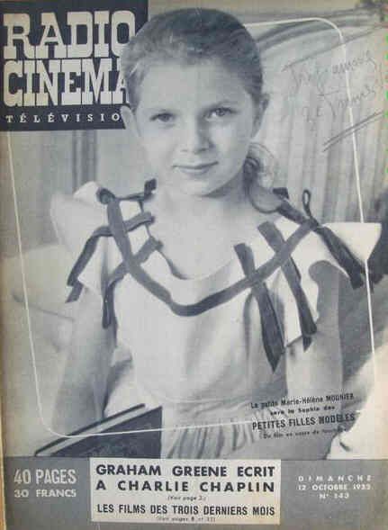 RADIO CINEMA TELEVISION/TELERAMA magazine side cover Issue 143 12 October 1952