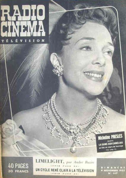 RADIO CINEMA TELEVISION/TELERAMA magazine side cover Issue 147 9 November 1952