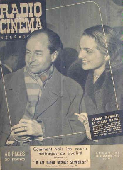 RADIO CINEMA TELEVISION/TELERAMA magazine side cover Issue 152 14 December 1952