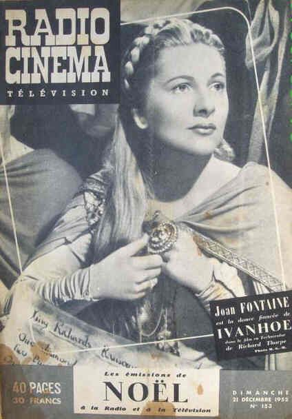 RADIO CINEMA TELEVISION/TELERAMA magazine side cover Issue 153 21 December 1952