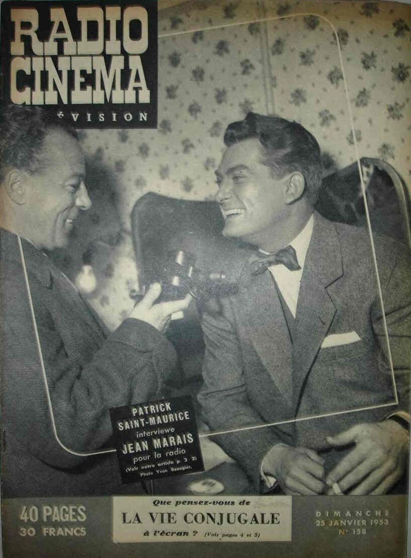 RADIO CINEMA TELEVISION/TELERAMA magazine side cover Issue 158 25 January 1953