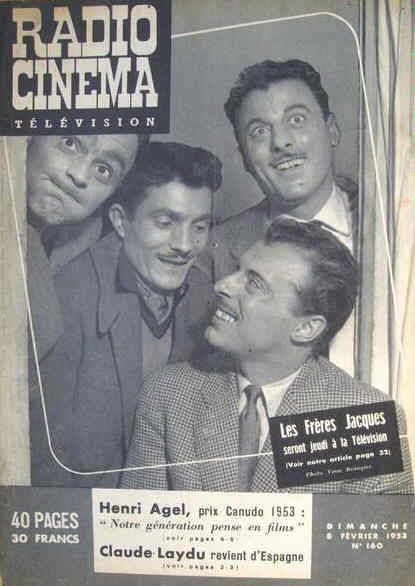 RADIO CINEMA TELEVISION/TELERAMA magazine side cover Issue 160 8 February 1953