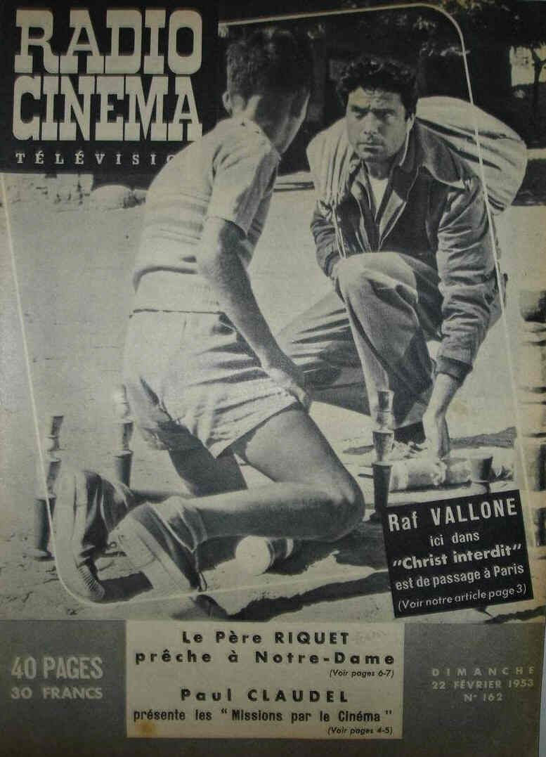RADIO CINEMA TELEVISION/TELERAMA magazine side cover Issue 162 22 February 1953