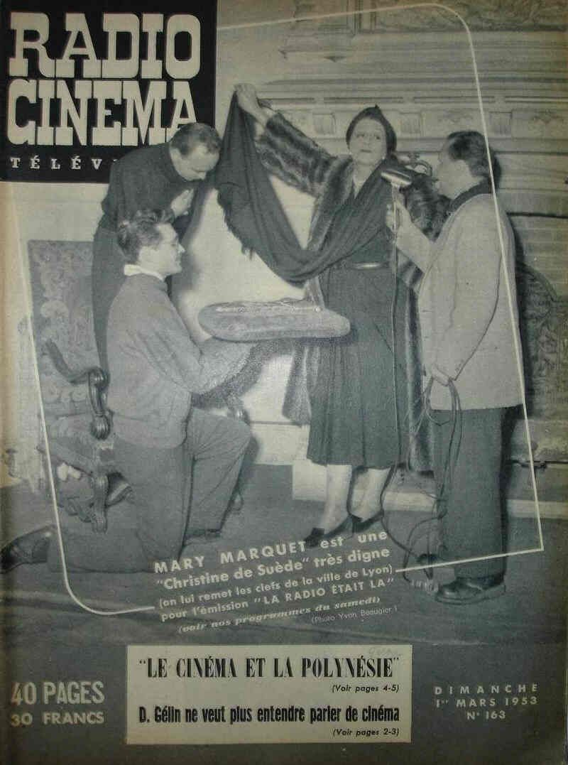 RADIO CINEMA TELEVISION/TELERAMA magazine side cover Issue 163 1 March 1953