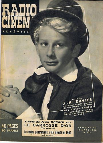 RADIO CINEMA TELEVISION/TELERAMA magazine side cover Issue 165 15 March 1953