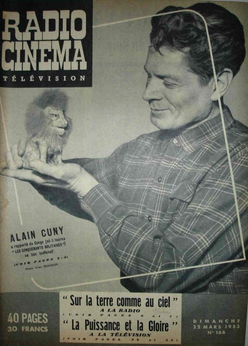 RADIO CINEMA TELEVISION/TELERAMA magazine side cover Issue 166 22 March 1953