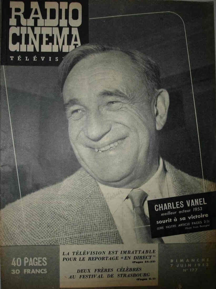 RADIO CINEMA TELEVISION/TELERAMA magazine side cover Issue 177 7 June 1953