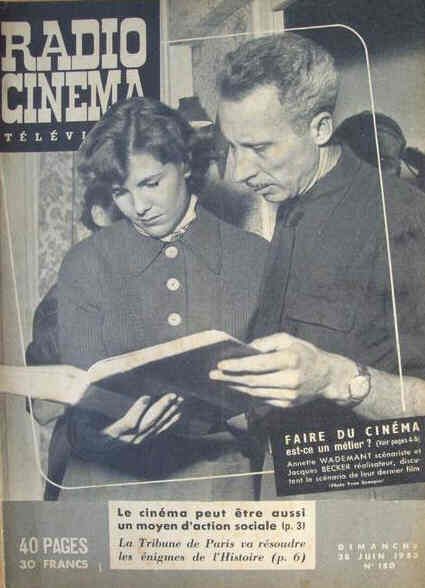 RADIO CINEMA TELEVISION/TELERAMA magazine side cover Issue 180 28 June 1953