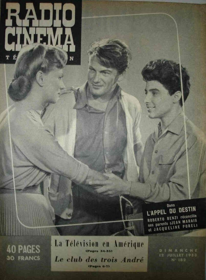 RADIO CINEMA TELEVISION/TELERAMA magazine side cover Issue 182 12 July 1953