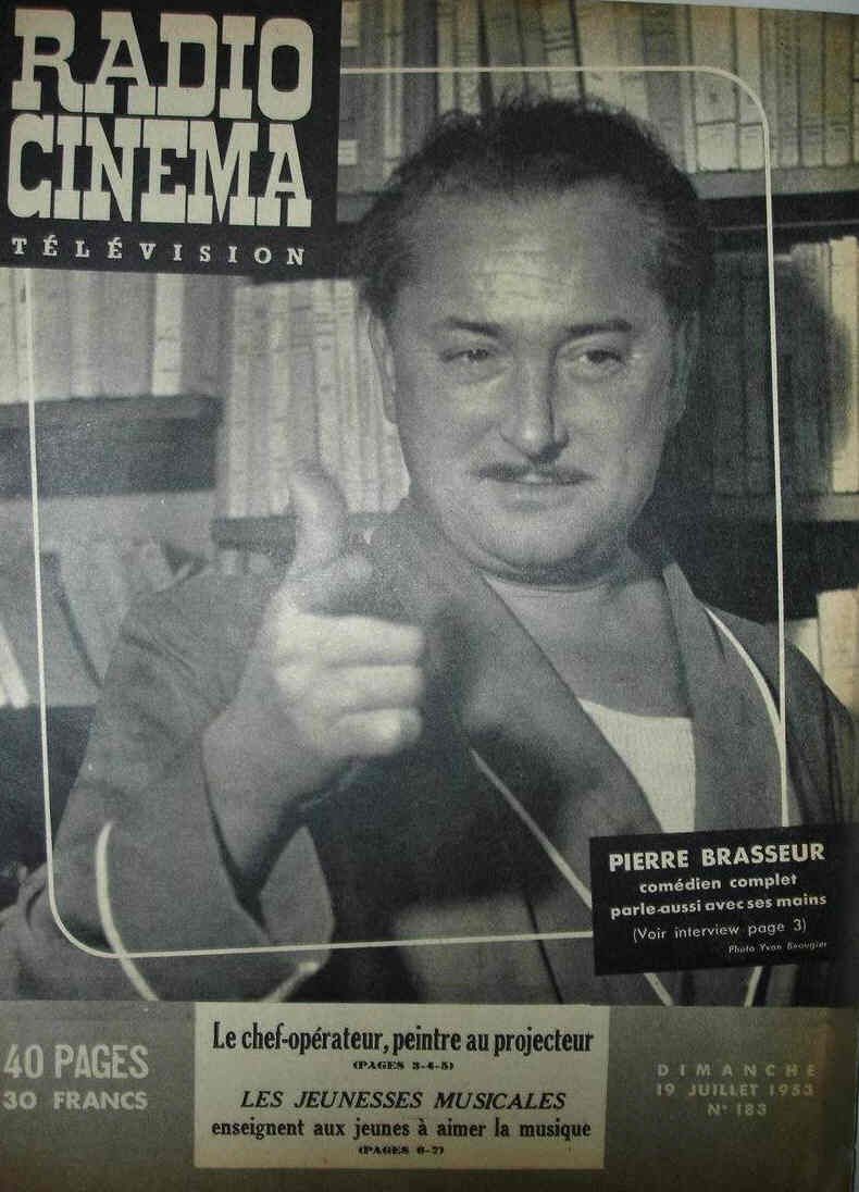 RADIO CINEMA TELEVISION/TELERAMA magazine side cover Issue 183 19 July 1953