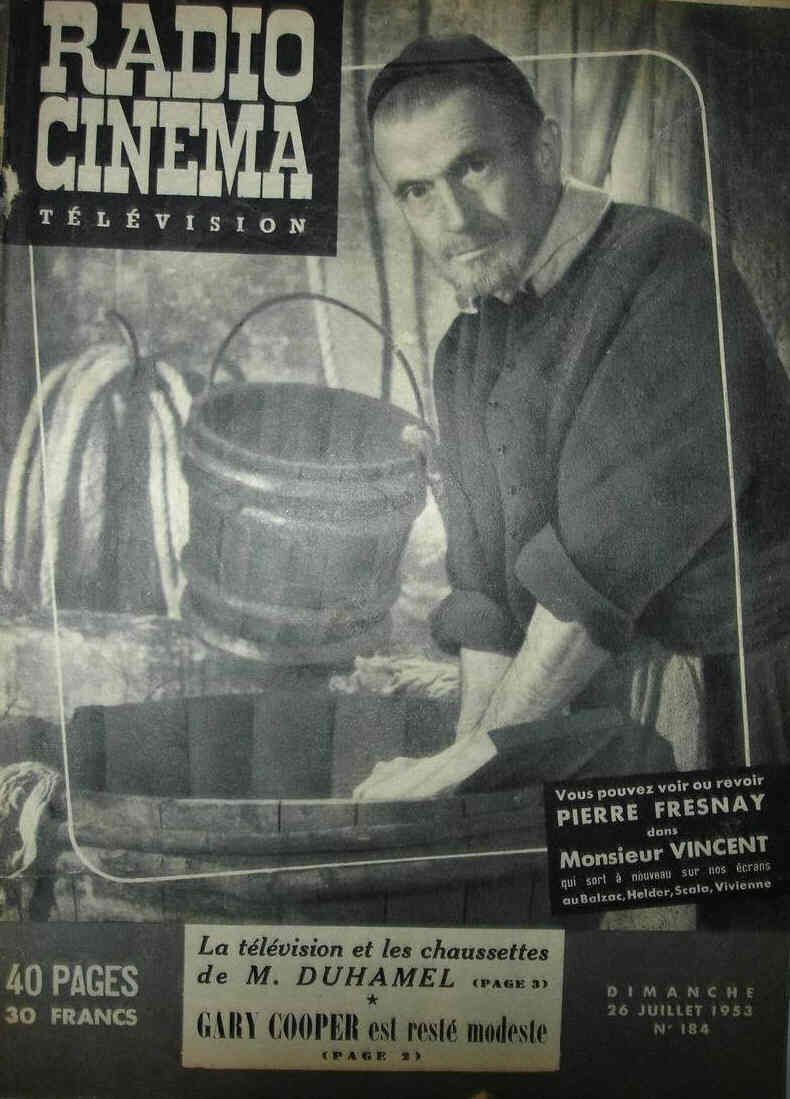 RADIO CINEMA TELEVISION/TELERAMA magazine side cover Issue 184 26 July 1953
