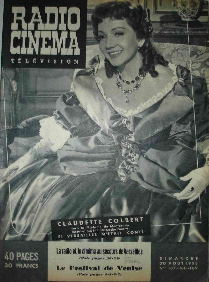 RADIO CINEMA TELEVISION/TELERAMA magazine side cover Issue 187'189 16 August 1953