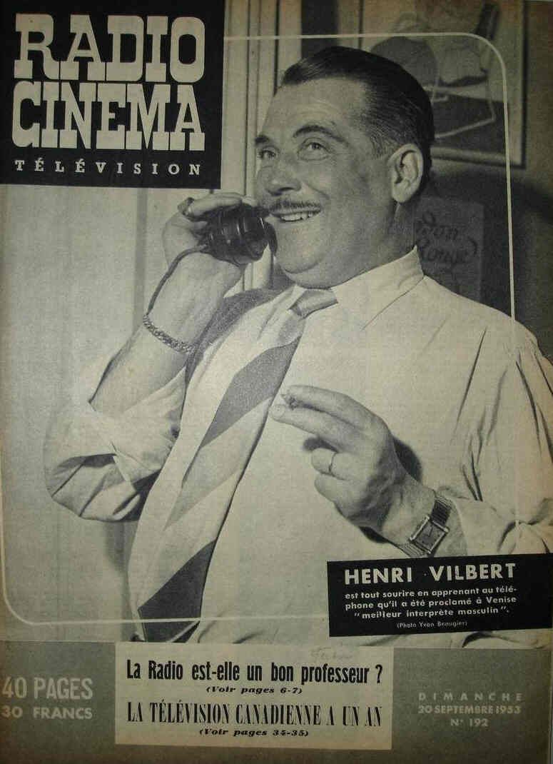 RADIO CINEMA TELEVISION/TELERAMA magazine side cover Issue 192 20 September 1953