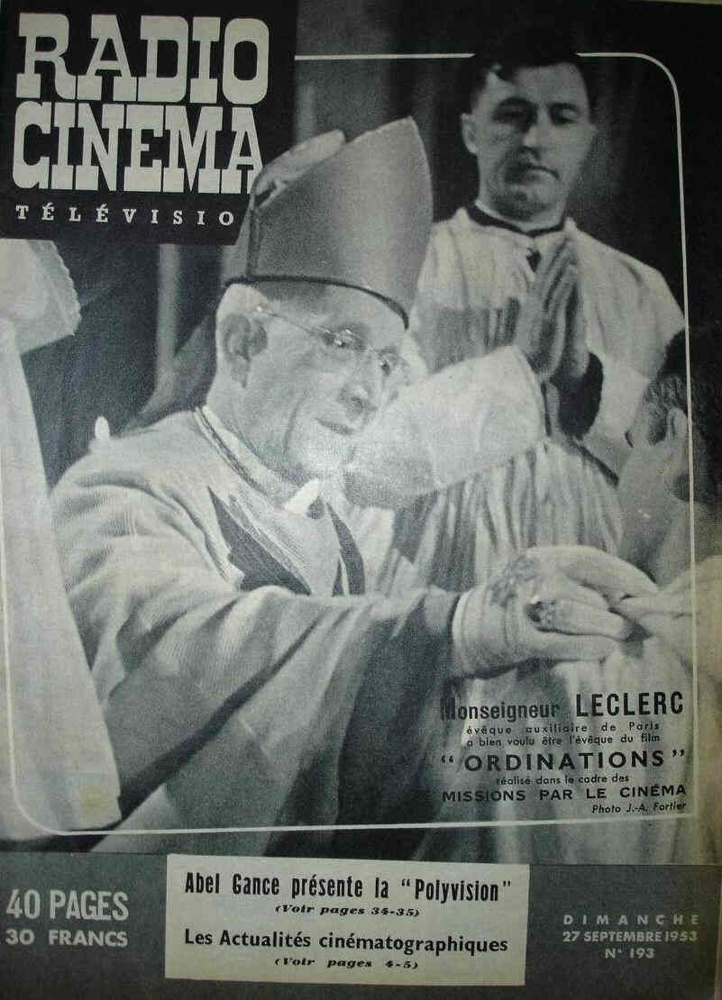 RADIO CINEMA TELEVISION/TELERAMA magazine side cover Issue 193 27 September 1953