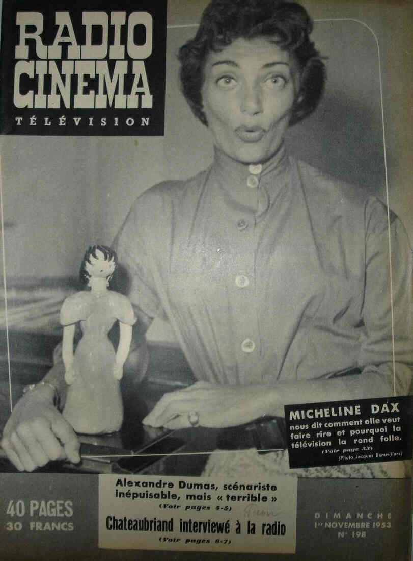 RADIO CINEMA TELEVISION/TELERAMA magazine side cover Issue 198 1 November 1953