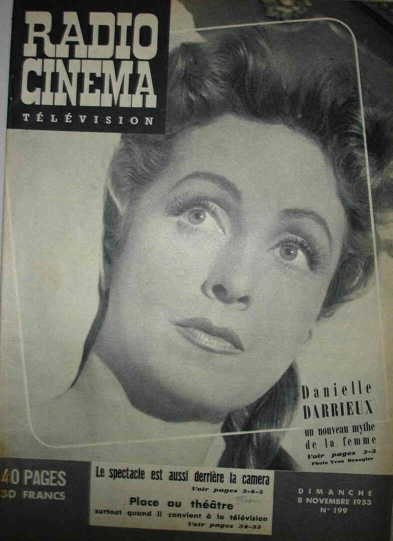 RADIO CINEMA TELEVISION/TELERAMA magazine side cover Issue 199 8 November 1953