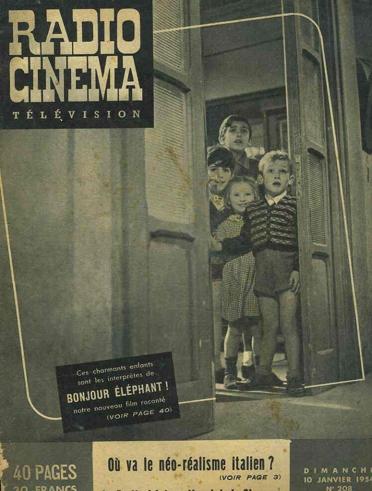 RADIO CINEMA TELEVISION/TELERAMA magazine side cover Issue 208 10 January 1954