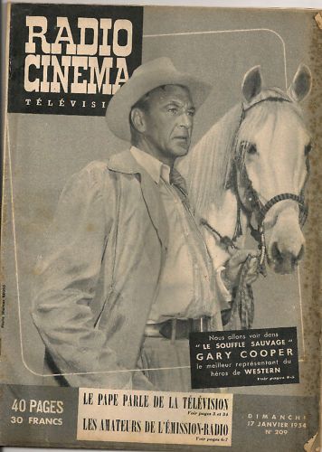 RADIO CINEMA TELEVISION/TELERAMA magazine side cover Issue 209 17 January 1954