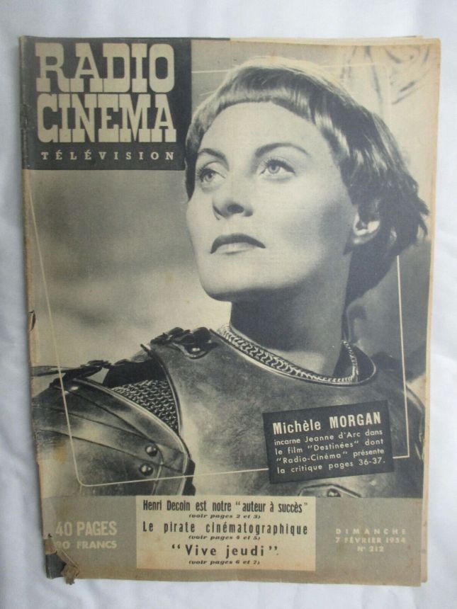 RADIO CINEMA TELEVISION/TELERAMA magazine side cover Issue 212 7 February 1954