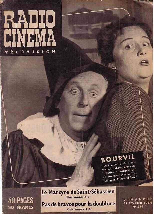 RADIO CINEMA TELEVISION/TELERAMA magazine side cover Issue 214 21 February 1954