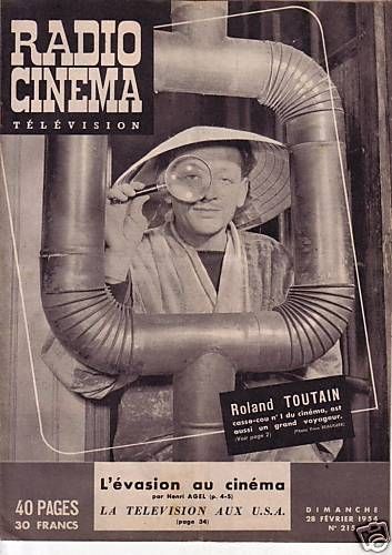 RADIO CINEMA TELEVISION/TELERAMA magazine side cover Issue 215 28 February 1954
