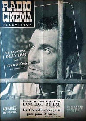 RADIO CINEMA TELEVISION/TELERAMA magazine side cover Issue 219 28 March 1954