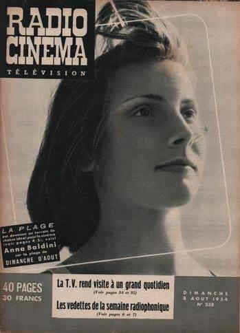 RADIO CINEMA TELEVISION/TELERAMA magazine side cover Issue 238 8 August 1954