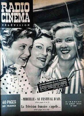 RADIO CINEMA TELEVISION/TELERAMA magazine side cover Issue 239 15 August 1954