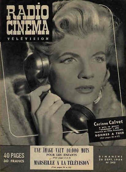 RADIO CINEMA TELEVISION/TELERAMA magazine side cover Issue 245 26 September 1954