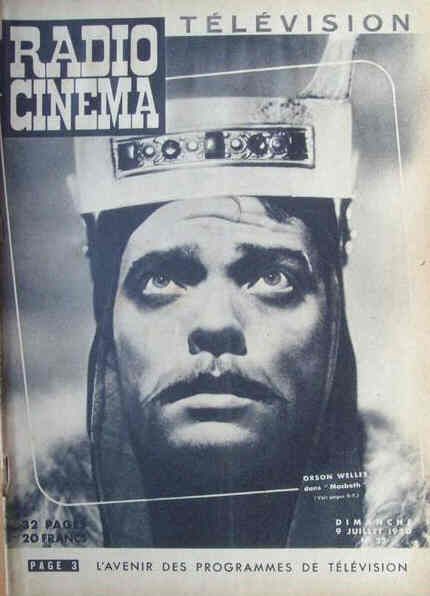 RADIO CINEMA TELEVISION/TELERAMA magazine side cover Issue 25 9 July 1950