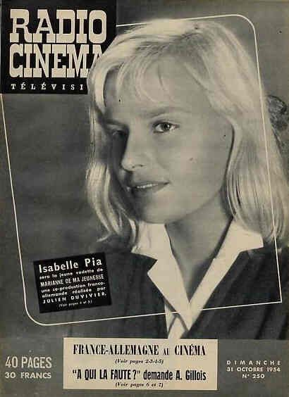 RADIO CINEMA TELEVISION/TELERAMA magazine side cover Issue 250 31 October 1954